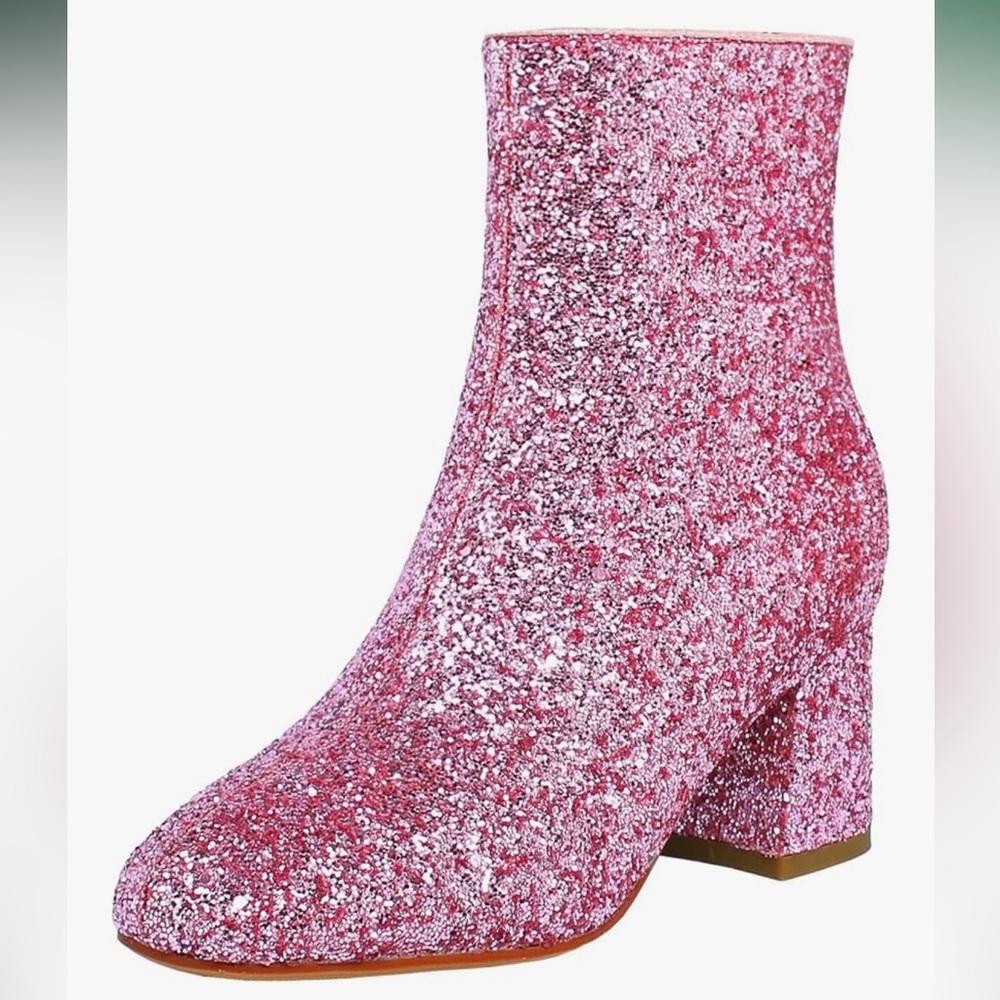 Sparkling Pink Ankle Booties